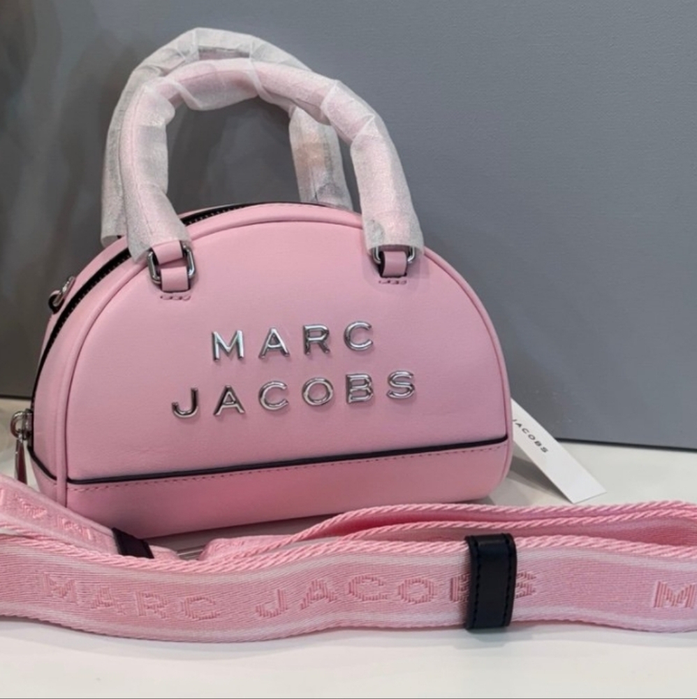 Marc Jacobs Pink Dome Satchel with Logo Strap